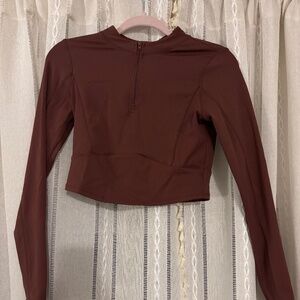 Pacsun active quarter zip long sleeve cropped top size small